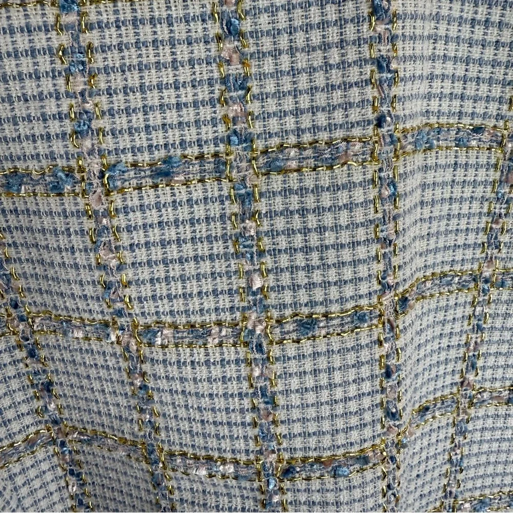 Rachel Zoe tweed blazer size: XL white and blue color With Gold Button - Picture 12 of 13